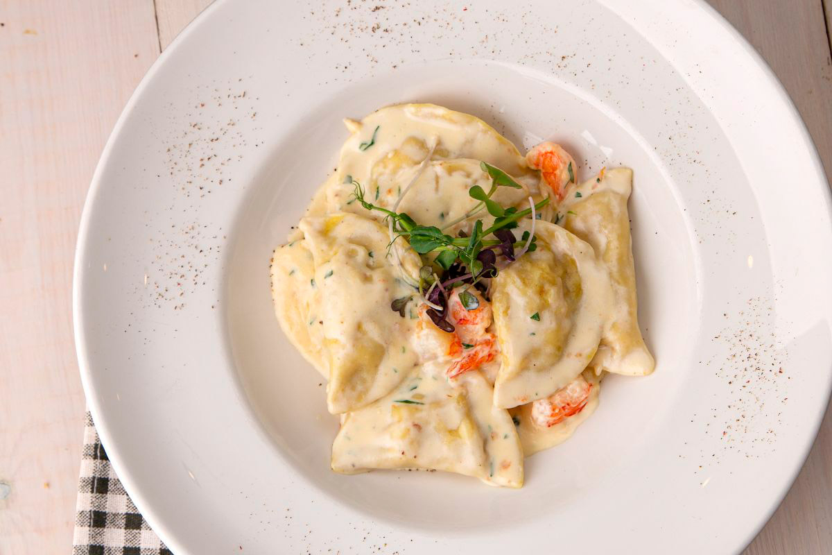 Равиоли с креветками